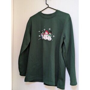 Green Snowman Holiday Christmas Sweater – Basic Editions – Size M